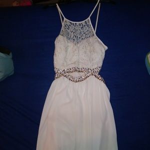 A Gold/ White B.Darlin Prom Dress